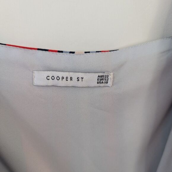 Cooper St Red Blue Striped Genuine Wrap Dress - Picture 5 of 7